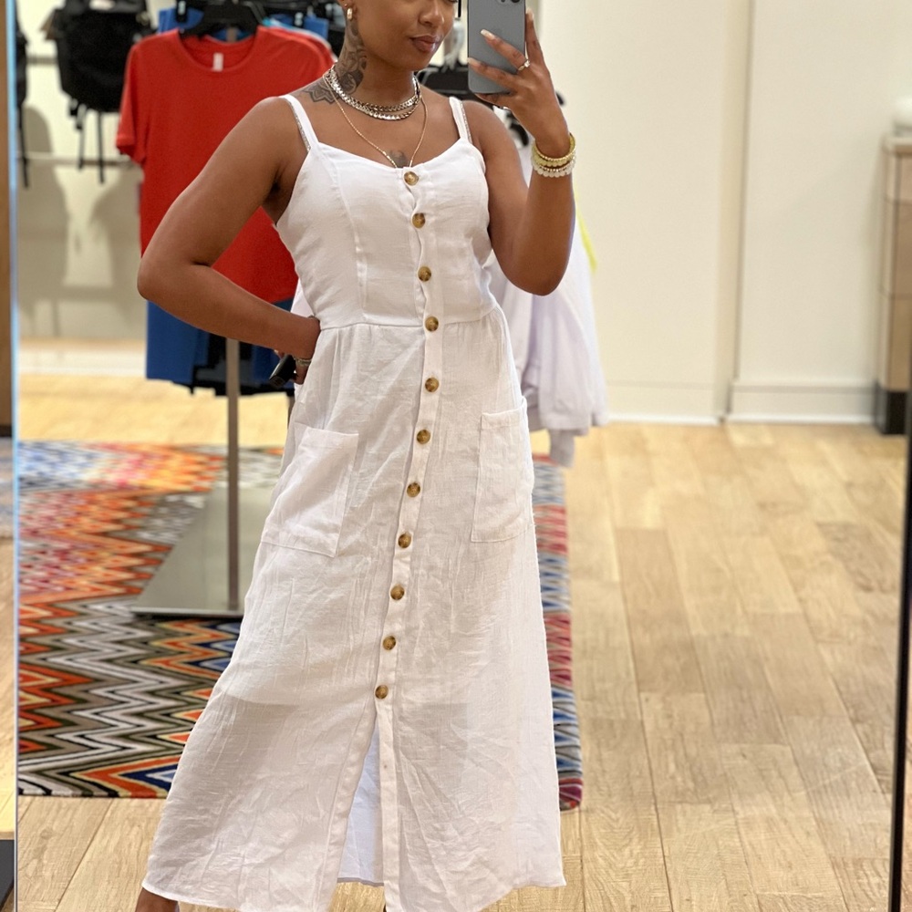 White Button-Down Summer Dress